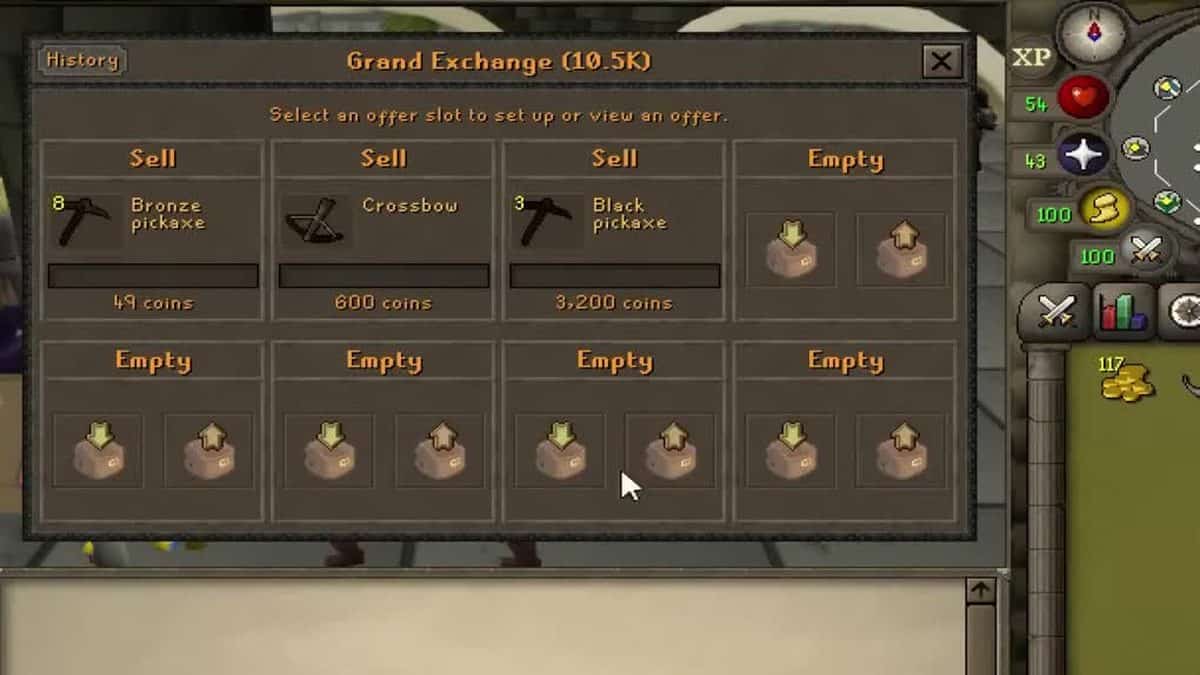 Live Grand Exchange sell offers