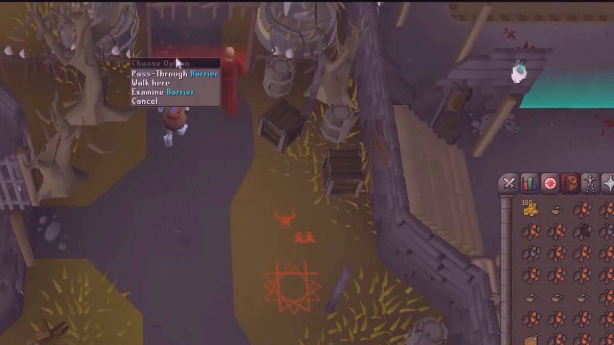 Runite ore in the inventory at the Lava Maze mine